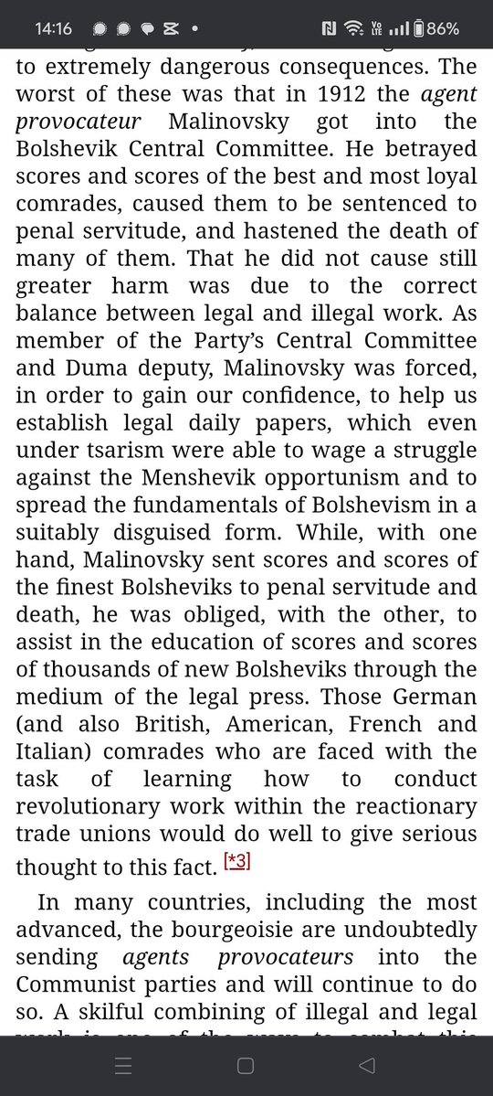 Quote from Lenin about Malinovsky